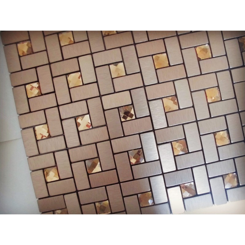 Brushed Aluminum Tile Techieblogie Info Mosaic Tile Bronze Brushed Aluminum Metal Gl Diamond Grid