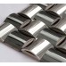 Glossy Stainless Steel Mosaic Tile Interlocking Arched Metal Tiles Kitchen Counter Wall Decor SMA102