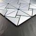 Peel and Stick Tile Backsplash Triangle Patterns Silver Adhsive Mosaic Brushed Metal Glass Diamond Tile 6127