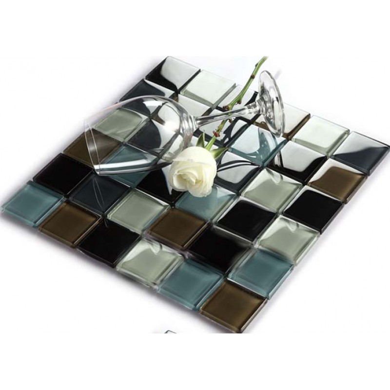 Wholesale Vitreous Mosaic Tile Crystal Glass Backsplash Washroom Design