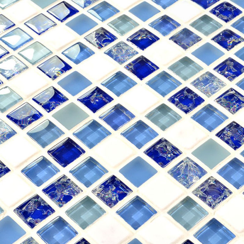 Gl Mosaic Tile White Marble Stone Wall Blue Gl Mosaic Tile Ceram Marble Stone Le Wall Kitchen Backsplash Hm0004