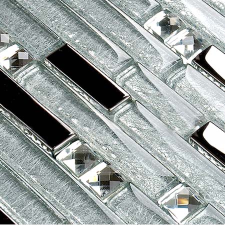 backsplash tile tiles glass mosaic crystal diamond bathroom kitchen silver mirror metal shower mirrored stainless steel interlocking bling hominter metallic