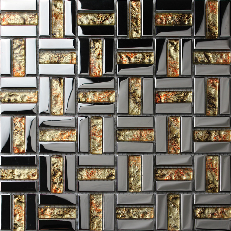 Crystal Mosaic Tile Sheets Plated Glass Wall Tiles Kitchen Backsplash