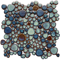 Glazed Porcelain Pebble Tile Heart-Shaped Backsplash and Wall Tiles