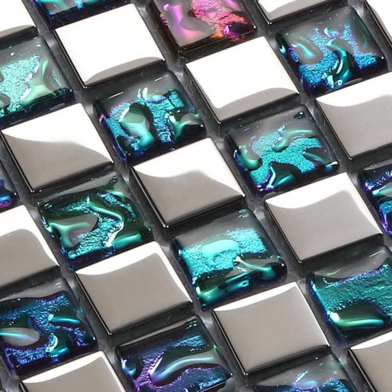 multi color glass tile backsplash