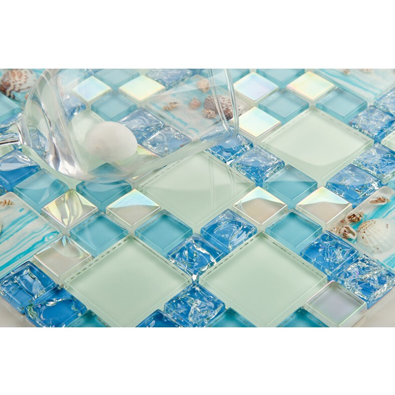 green crackle glass mosaic tile wall backspashes hand paint glass tile