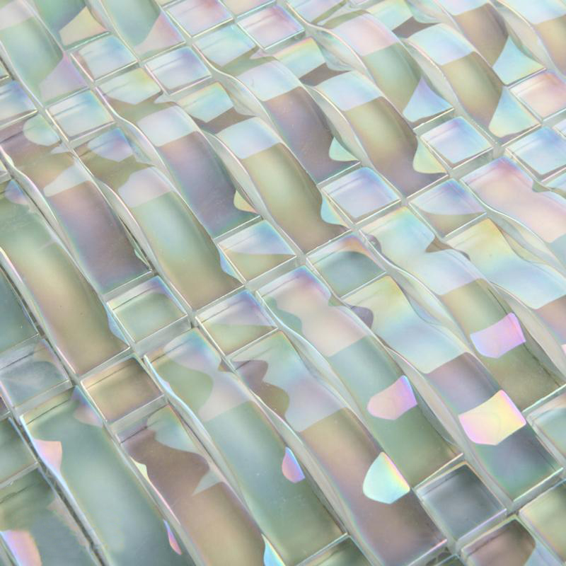 Iridescent Mosaic Glass Tiles
