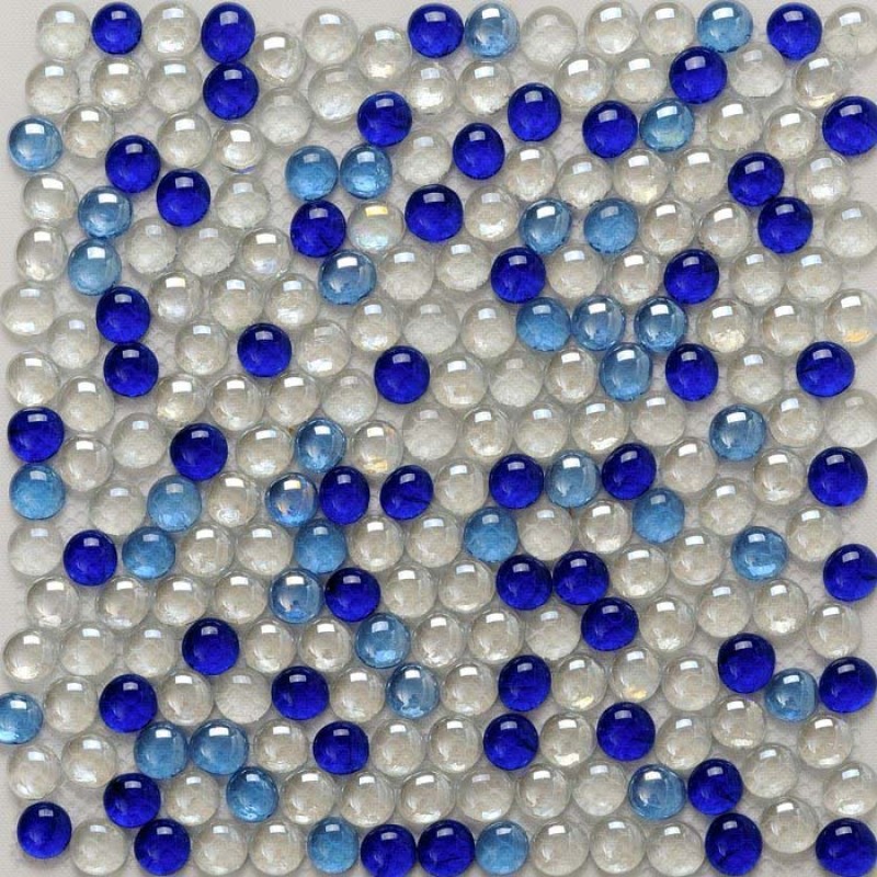 Wholesale Glass Tiles Backsplash Wall Decor Blue White Mix Pebble Tile