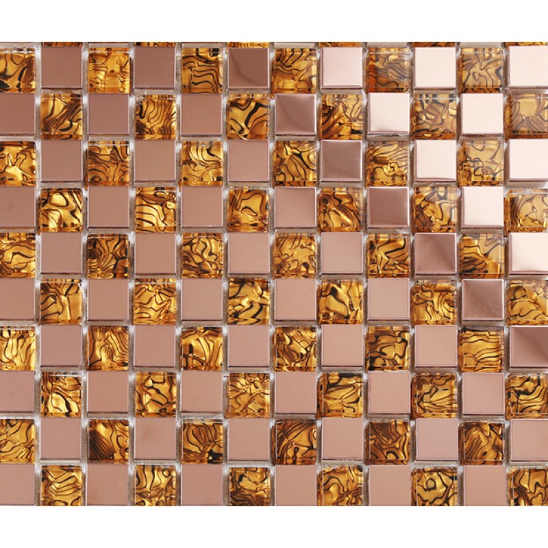 Gold pattern glass mosaic tile 304 stainless steel washroom ...
