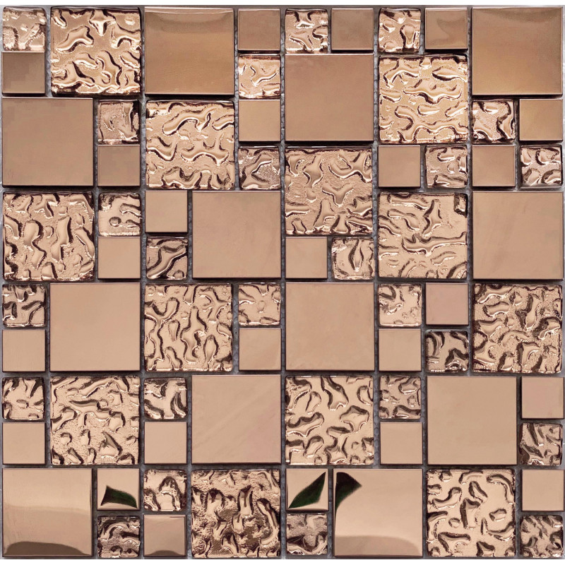 Squares/Rectangles Fusion Brown Glass Mosaic Tiles Backsplash/Bathroom Tile 