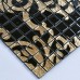 Gold and Black Tile Mural Puzzle Mosaic Glass Wall Murals Arabesque Plate Wall Decoration BTM007