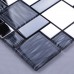 Metallic Backsplash Tiles Silver 304 Stainless Steel Sheet Metal and Crystal Glass Blend Mosaic Wall
