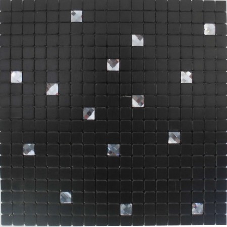Adhesive Mosaic Tile Backsplash Black Aluminum Metal and Glass Diamond Peel and Stick Tiles Tile MH-15