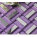 purple strip glass mosaic tile silver stainless steel backsplash metal tile shower wall designs KLGT627