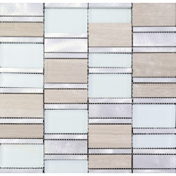 Stone and Glass Tile Brushed Aluminum Silver Metal Wall Tiles