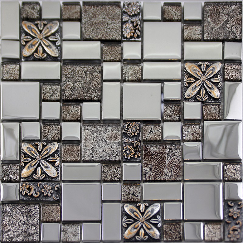 Glass Mosaic Tiles Melted Crack Crystal Backsplash Tile Bathroom Wall