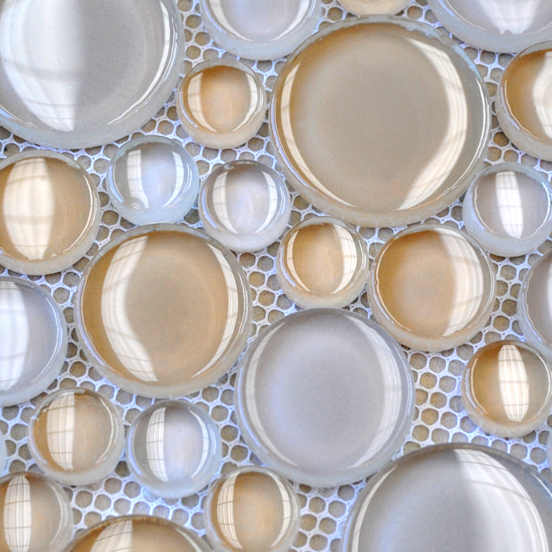 Glass Mosaic Tiles Blacksplash Penny Round Crystal ...