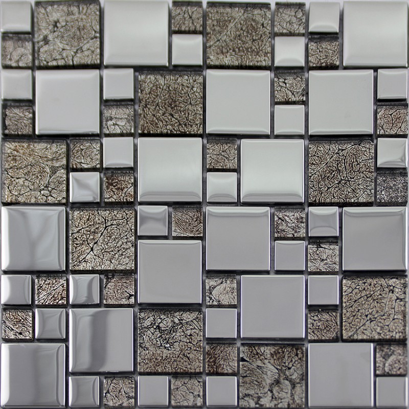 Glass Mosaic Tiles melted Crack Crystal Backsplash Tile Bathroom Wall ...