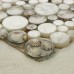White Mosaic Tile Resin Glass Conch Tile Backsplash Penny Round Designs Bathroom Tiles for Wall Backsplashes 3003