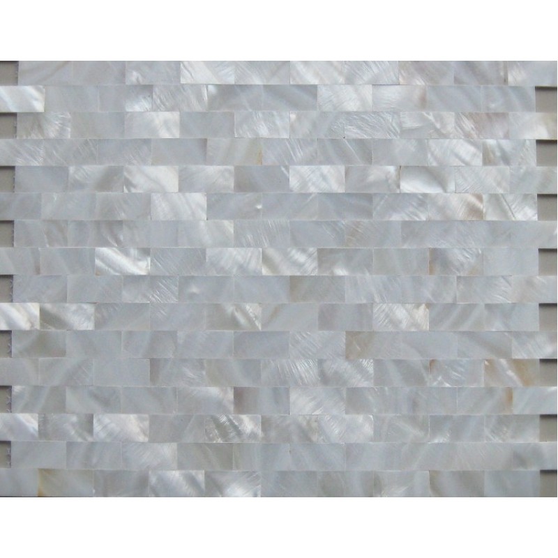 white brick shell mosaic tile mother of pearl bathroom kitchen shower wall tile