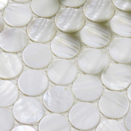 Shell Mosaic Tiles Round Mother of Pearl Tile Backsplash Seashell Mosaic Pearl Tile