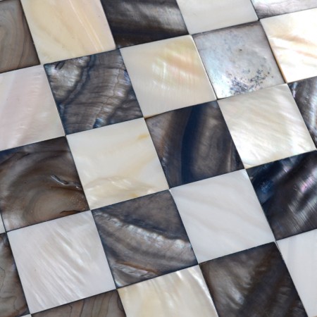 Shell Mosaic Tiles Black & White Mother of Pearl Tile Backsplash Seashell Mosaics Pearl Wall Tile
