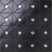 Peel and Stick Backsplash Tile, Black Aluminum Sticker Mixed Rhinestone in Pinwheel Patterns