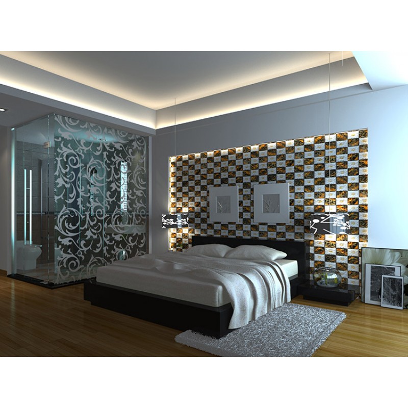 Porcelain And Glass Wall Tile Backsplash Fireplace Crystal Mosaic
