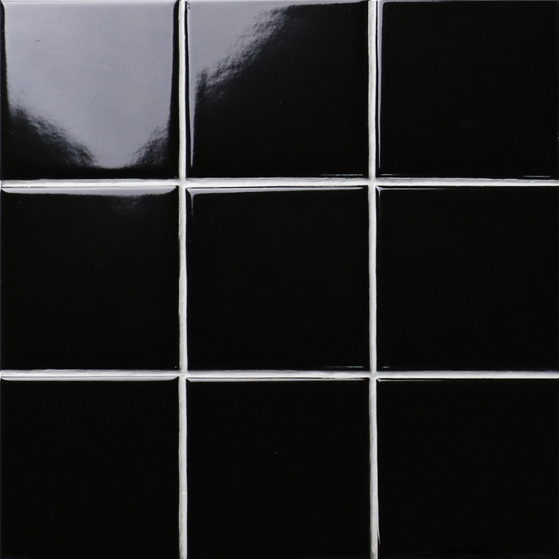 black SHINY porcelain tile NONSLIP tile washroom wall tiles shower