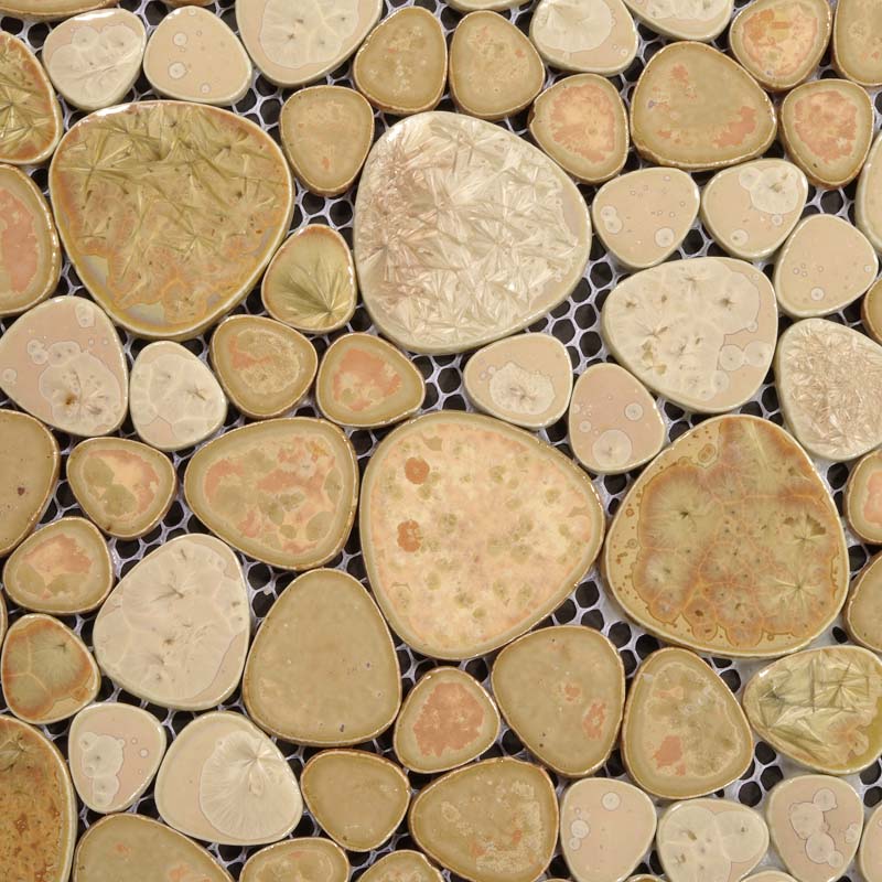 Wholesale Porcelain Pebble Tile Backsplash Collection Mixed Heartshaped Mosaic Art Bath Mirror