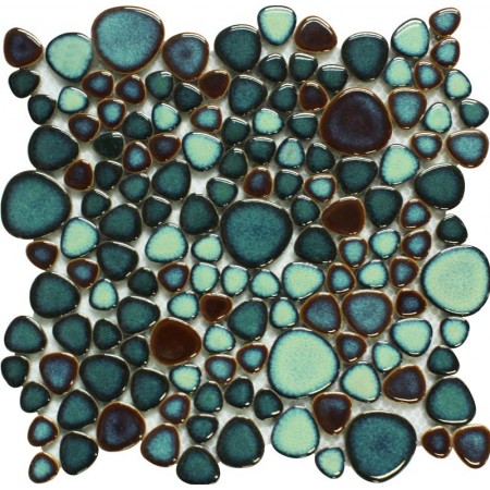 Green Porcelain Tile Pebbles Bath Wall Backsplash Tiles Glazed Ceramic