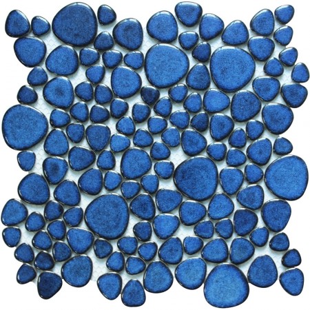 Glazed Porcelain Pool Tile Mosaic Pebbles Blue Ceramic Wall Tiles Backsplash Random Bricks BPP618A