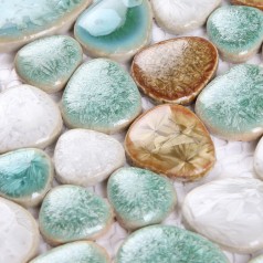 Porcelain Tile Pebble Wall Backsplash Glaze Ceramic Mosaic Pool Tile