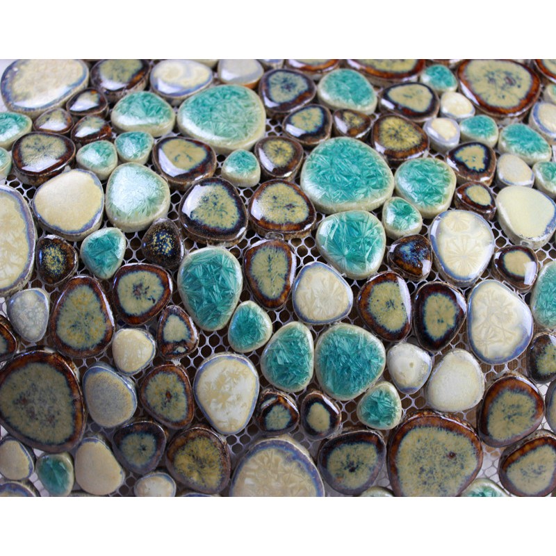 Glazed Porcelain Pebble Mosaic Tiles, Pebble Mosaic Tile Canada
