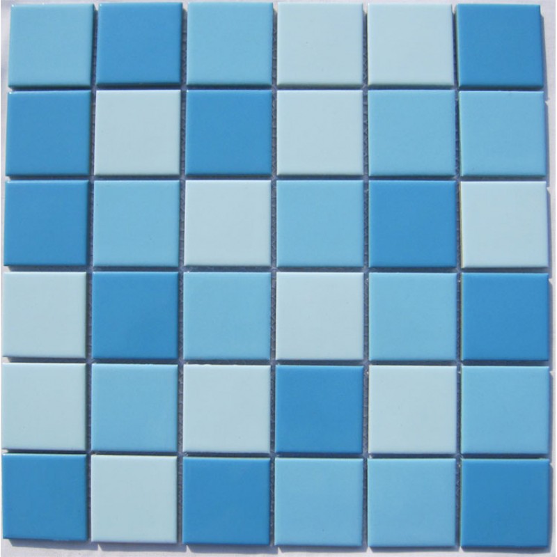 Glazed Porcelain Blue Mosaic Tiles Wall 48mm Ceramic Tile Brick Kitchen