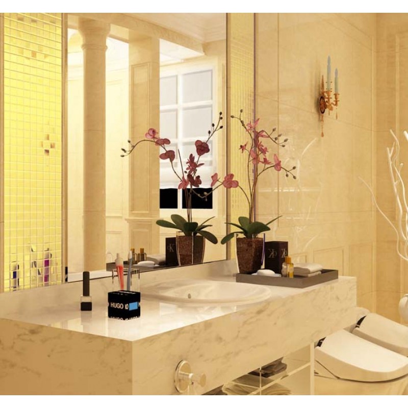 Gold Porcelain Tiles Bathroom Wall Backsplash Glazed ...
