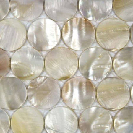 Shell Tiles Kitchen Backsplash Tile Penny Round Mother of Pearl Mosaic Fresh Water Seashell Decor SN25001