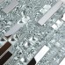 Glass and Stainless Steel Tile Silver Metal Backsplash Rhinestone Crystal Mosaic Wall Tiles