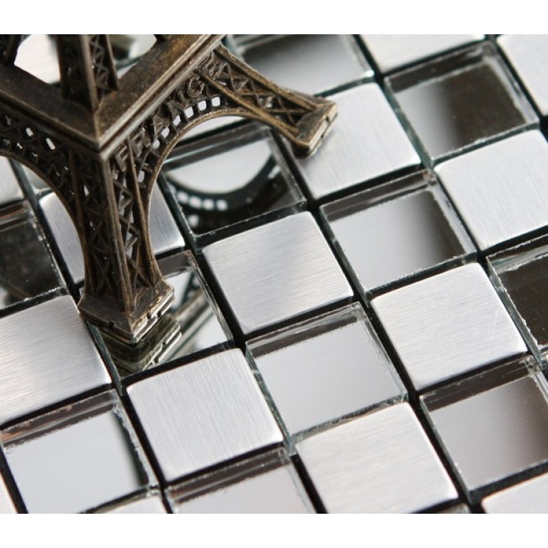 Adhsive Mosaic Tiles Silver Square L And Stick Tile