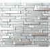 Metal Backsplash Tiles Silver Stainless Steel & Glass Mosaic Crystal Diamond Tile Wall Decor GSD903