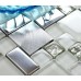 Backsplash Tile Brushed Aluminum Tiles Silver Metal and Glass Mosaic Kitchen Wall Decor JY63