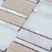 Stone and Glass Tile Brushed Aluminum Silver Metal Wall Tiles Hand Painted Marble Tile Backsplash MG011