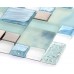 Crackle Glass Backsplash Tile 304 Stainless Steel Metal Tiles Blue Hand Painted Frosted Glass Mosaic Wall Tile New Design Decor MH10