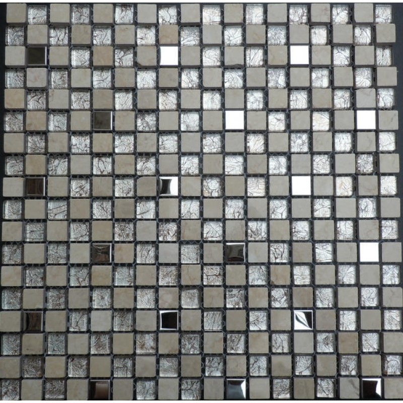 Stone Glass Mosaic Mirror Tile, Small Glass Tiles