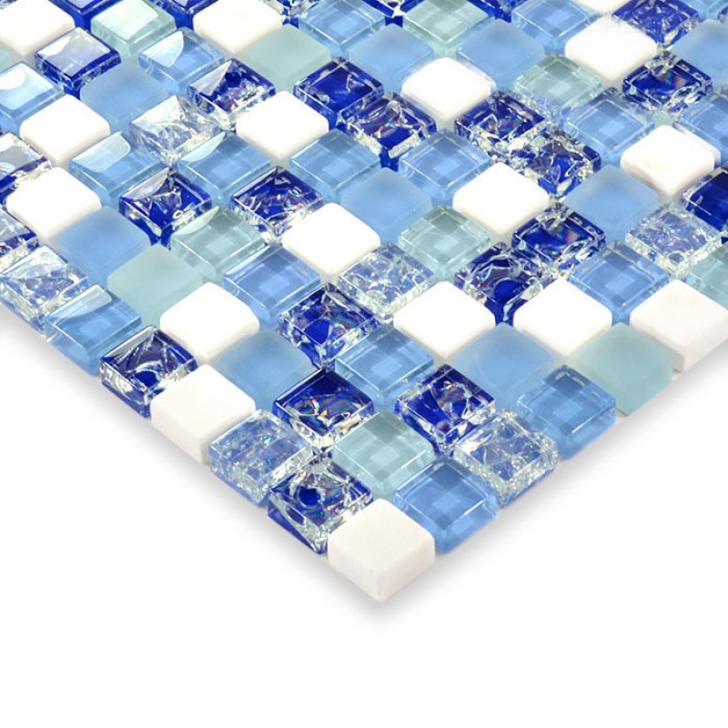 Glass mosaic tile white marble stone mosaic glass mosaic wall tile