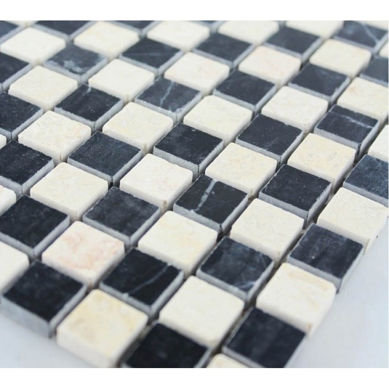 Cream Stone Mosaic Tile Square Black Patternd Washroom Wall Marble Cream Stone Mosaic Tile Square Black Patternd Washroom Wall Marble Backsplash Kitchen Floor Tiles Sgs6673aqp