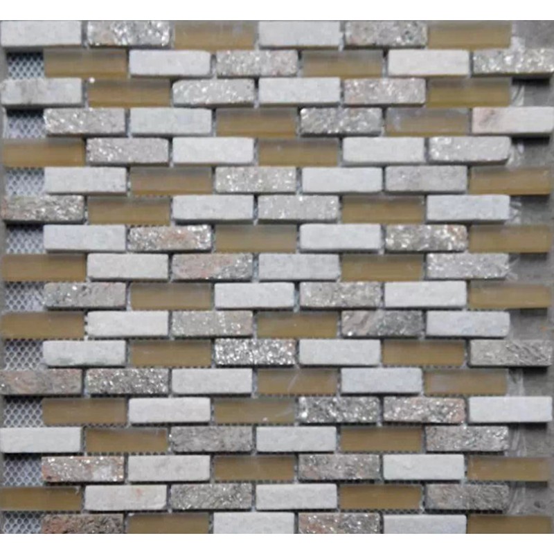 Stone Mosaic Frosted Glass Subway