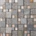 Glass and Stone Mosaic Tiles Mixed Gray, Rose Gold & Silver, Matte and Glossy Crystal Backsplash Tile