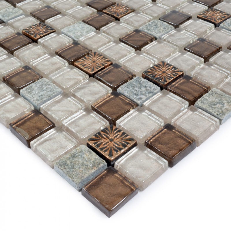 Stone Gl Mosaic Tile Ice With Marble Backsplash Stone Gl Mosaic Tile Ice