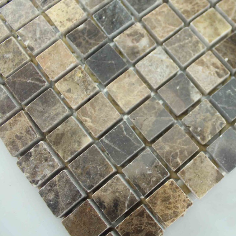 Stone Mosaic Tile Square Brown Pattern, How To Install Stone Mosaic Tile
